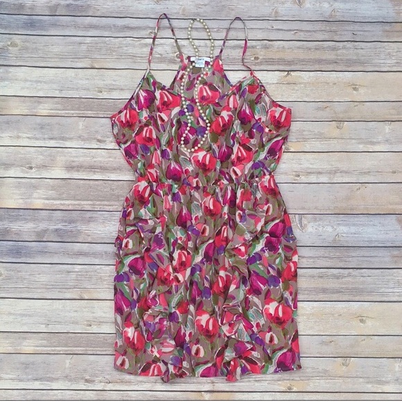 Colorful silk floral dress - Picture 2 of 8